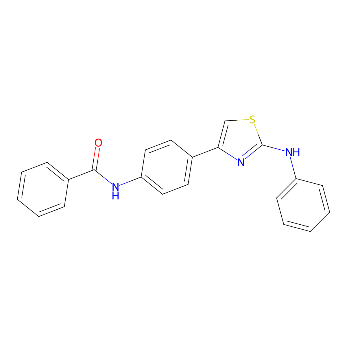 N-(4-(2-(phenylamino)thiazol-4-yl)phenyl)benzamide molecular structure, CAS 325805-93-4