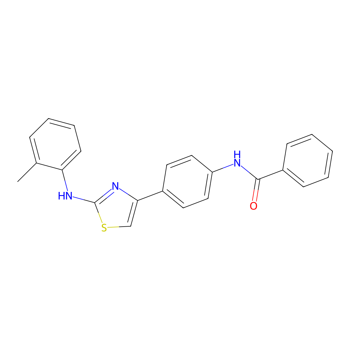 N-(4-(2-(o-tolylamino)thiazol-4-yl)phenyl)benzamide molecular structure, CAS 325805-94-5