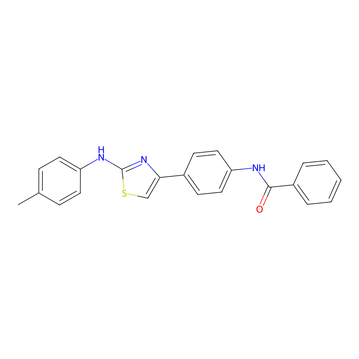 N-(4-{2-[(4-methylphenyl)amino]-1,3-thiazol-4-yl}phenyl)benzamide molecular structure, CAS 325805-95-6
