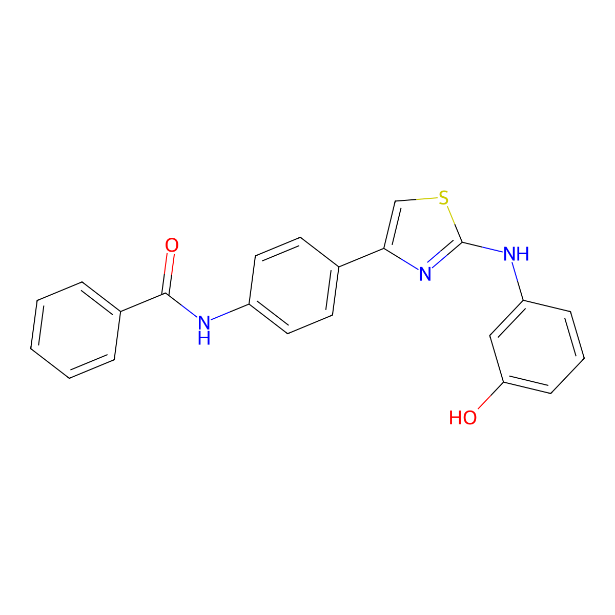 N-{4-[2-(3-hydroxyanilino)-1,3-thiazol-4-yl]phenyl}benzamide molecular structure, CAS 325805-97-8