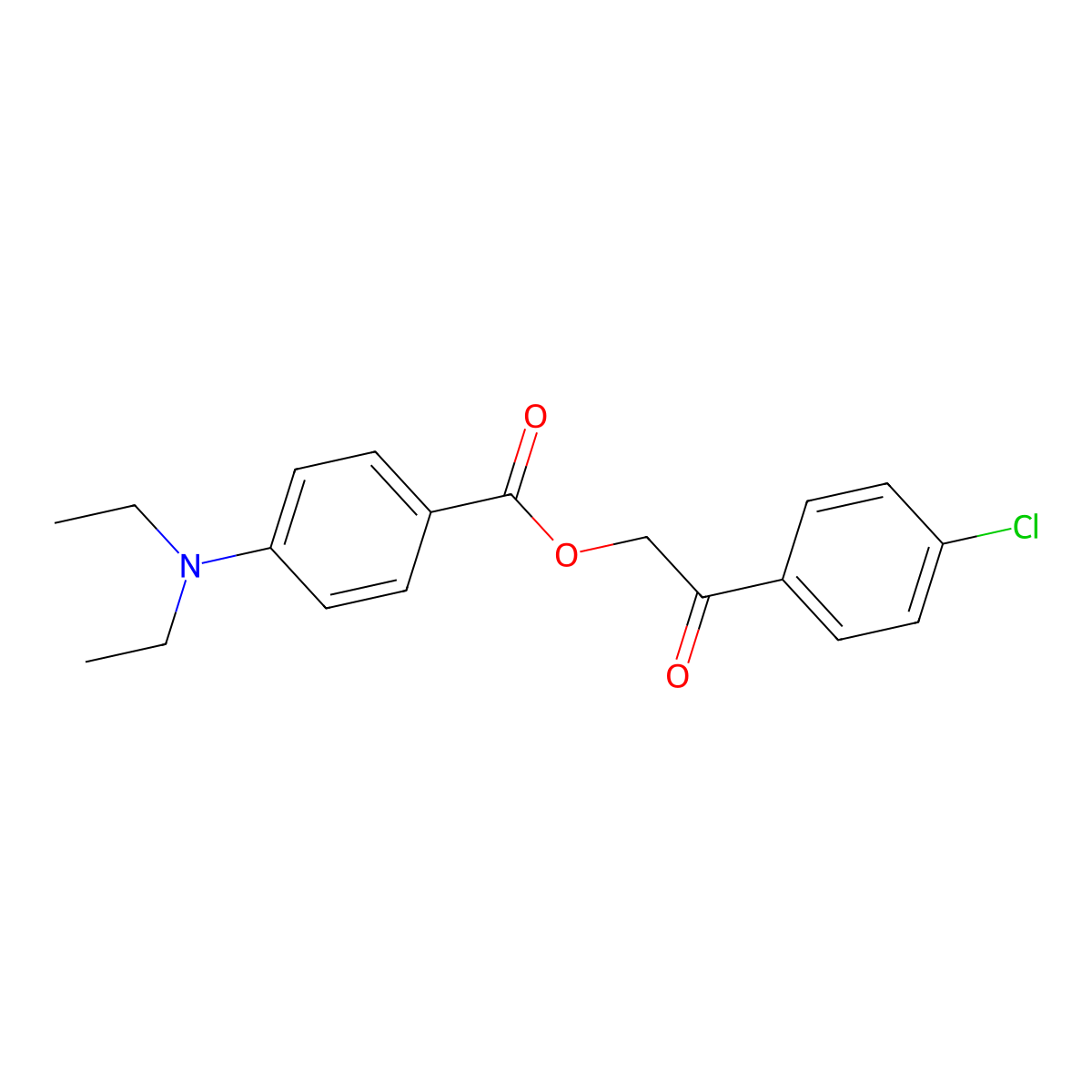 2-(4-Chlorophenyl)-2-oxoethyl 4-(diethylamino)benzoate molecular structure, CAS 325806-39-1