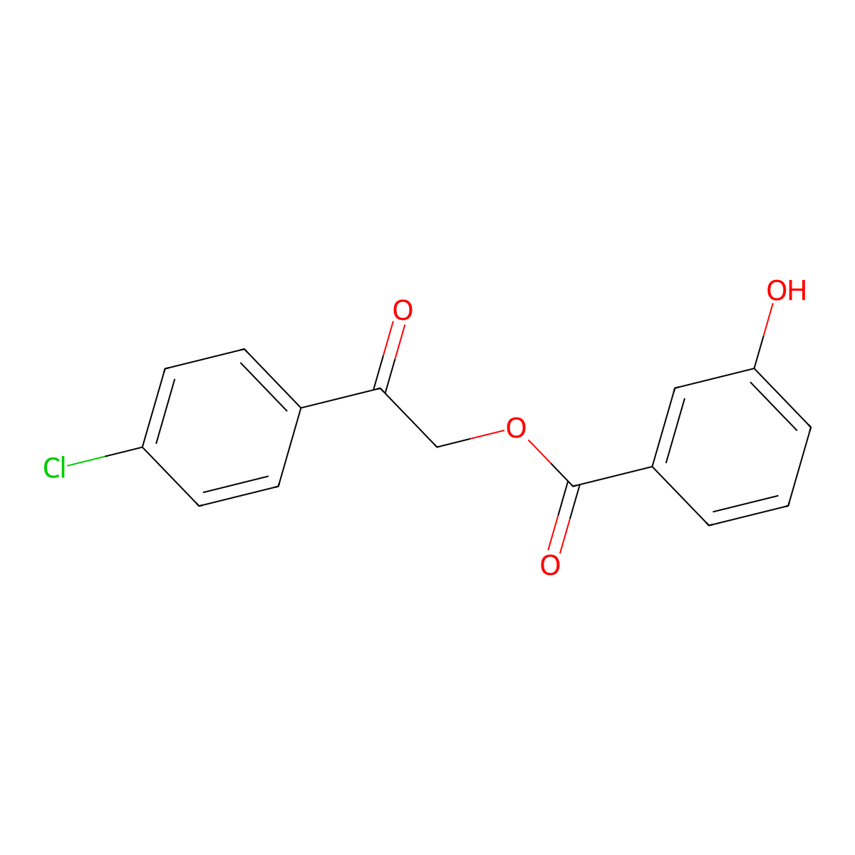 2-(4-Chlorophenyl)-2-oxoethyl 3-hydroxybenzoate molecular structure, CAS 325806-40-4