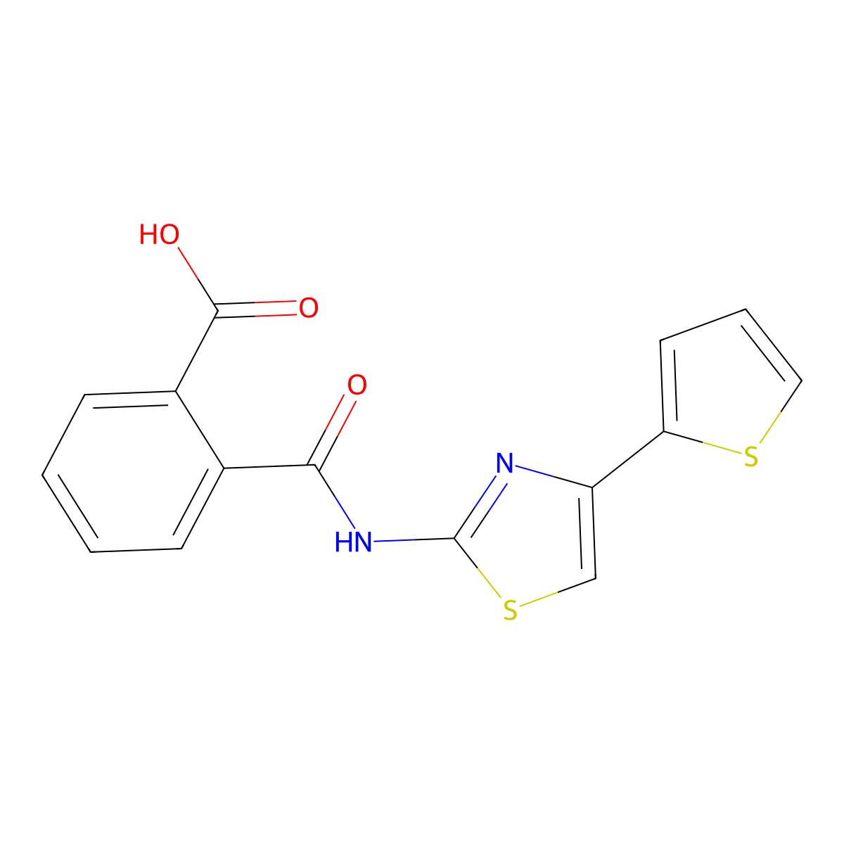 N-(4-Thiophen-2-yl-thiazol-2-yl)-phthalamic acid molecular structure, CAS 325807-37-2