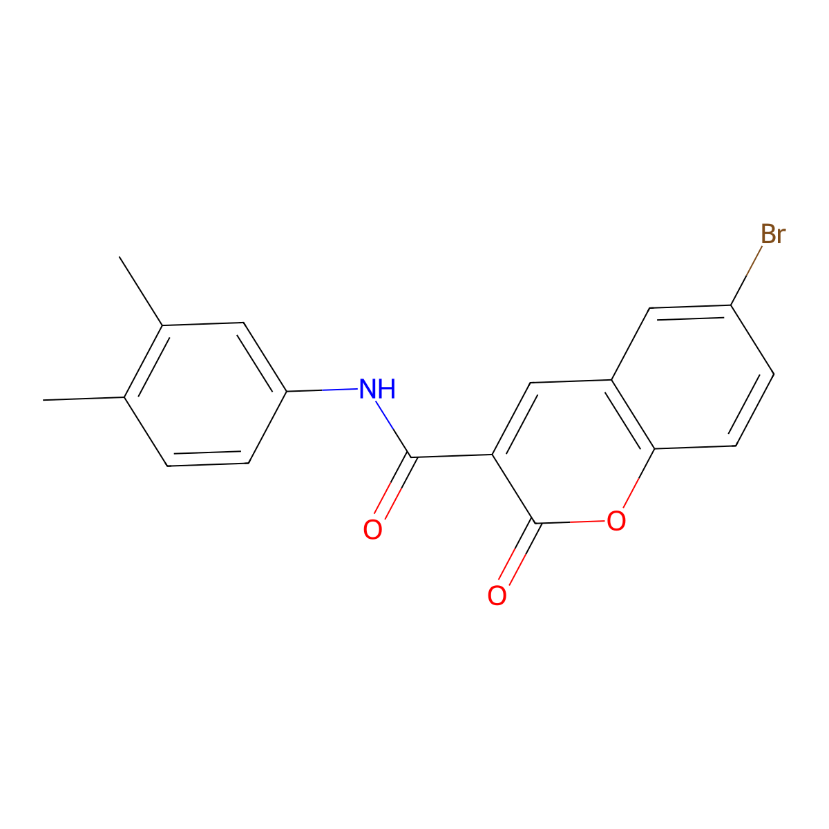 6-bromo-N-(3,4-dimethylphenyl)-2-oxo-2H-chromene-3-carboxamide molecular structure, CAS 325807-55-4