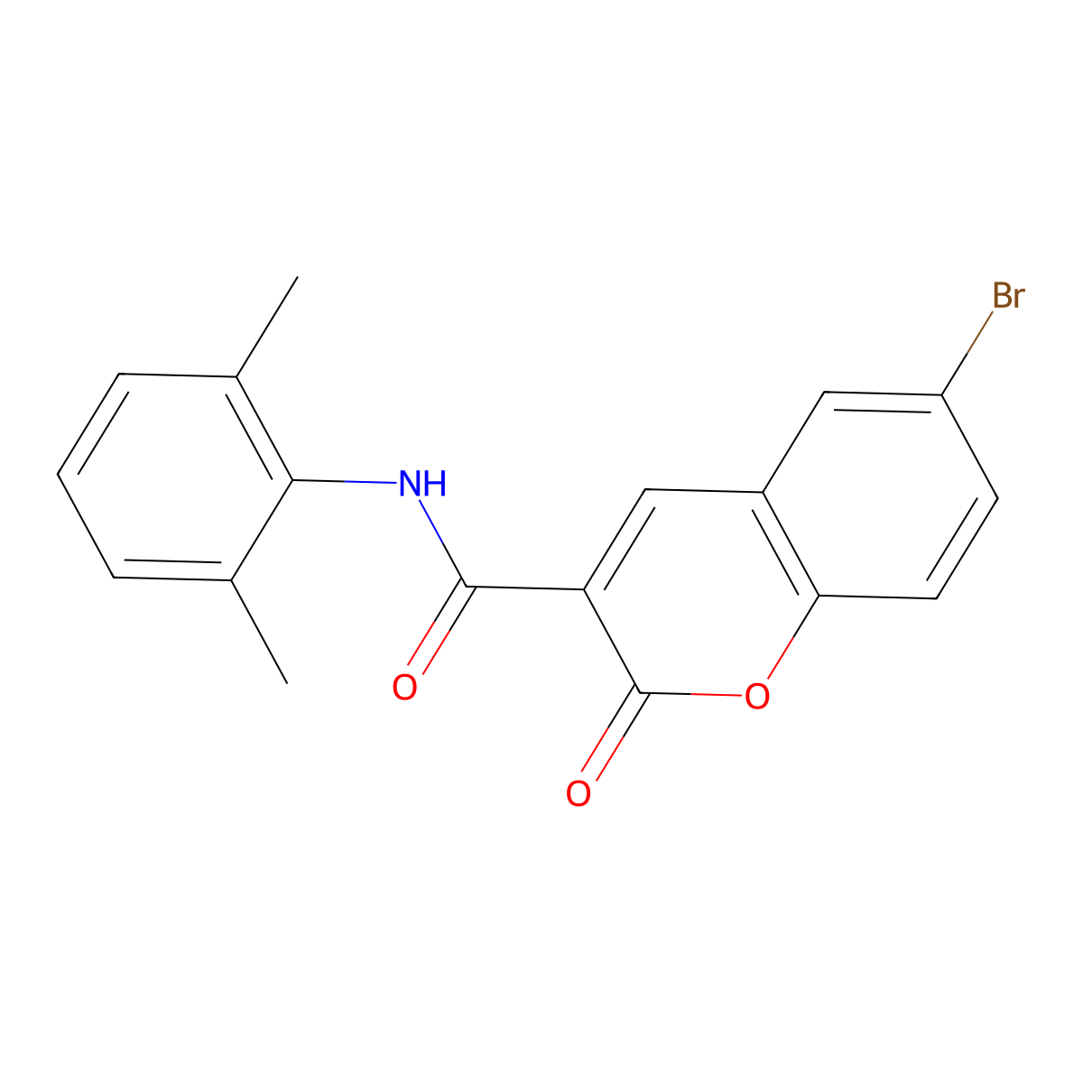 6-bromo-N-(2,6-dimethylphenyl)-2-oxo-2H-chromene-3-carboxamide molecular structure, CAS 325807-56-5