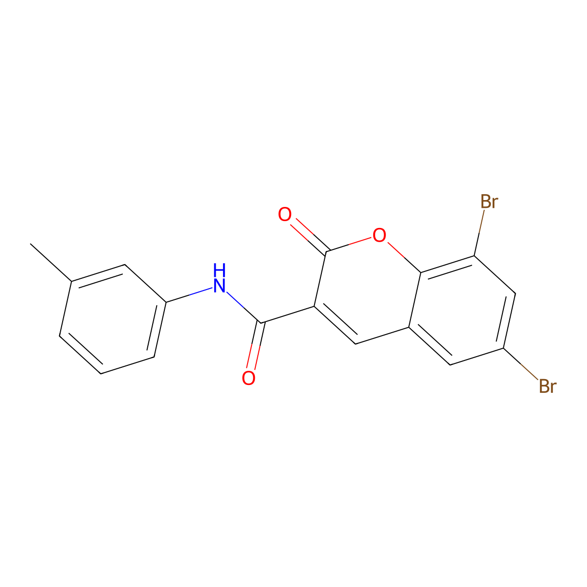 6,8-dibromo-N-(3-methylphenyl)-2-oxo-2H-chromene-3-carboxamide molecular structure, CAS 325807-62-3