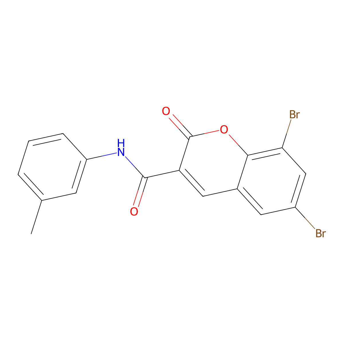 6,8-dibromo-N-(3-methylphenyl)-2-oxo-2H-chromene-3-carboxamide molecular structure, CAS 325807-62-3