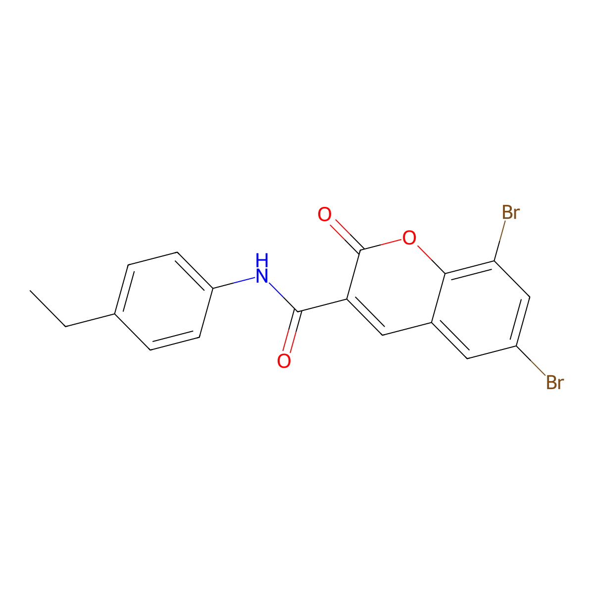 6,8-dibromo-N-(4-ethylphenyl)-2-oxo-2H-chromene-3-carboxamide molecular structure, CAS 325807-67-8