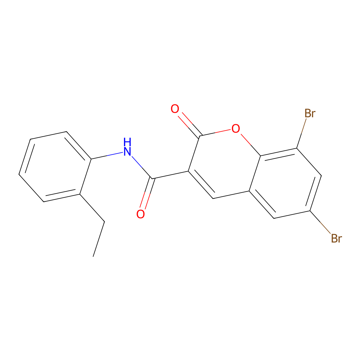 6,8-dibromo-N-(2-ethylphenyl)-2-oxo-2H-chromene-3-carboxamide molecular structure, CAS 325807-70-3