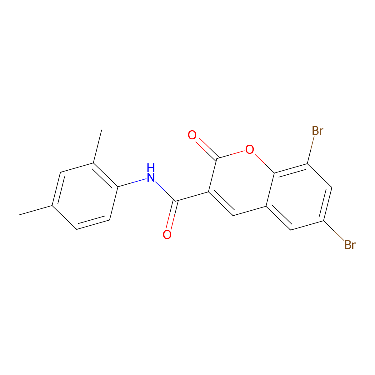 6,8-dibromo-N-(2,4-dimethylphenyl)-2-oxo-2H-chromene-3-carboxamide molecular structure, CAS 325807-71-4