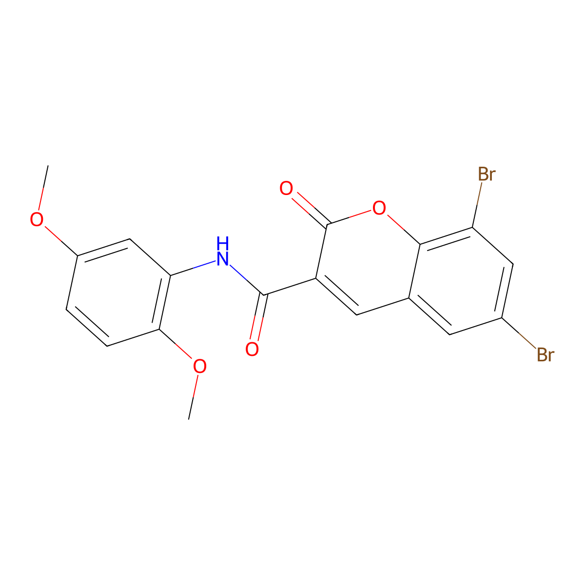 6,8-dibromo-N-(2,5-dimethoxyphenyl)-2-oxo-2H-chromene-3-carboxamide molecular structure, CAS 325807-75-8