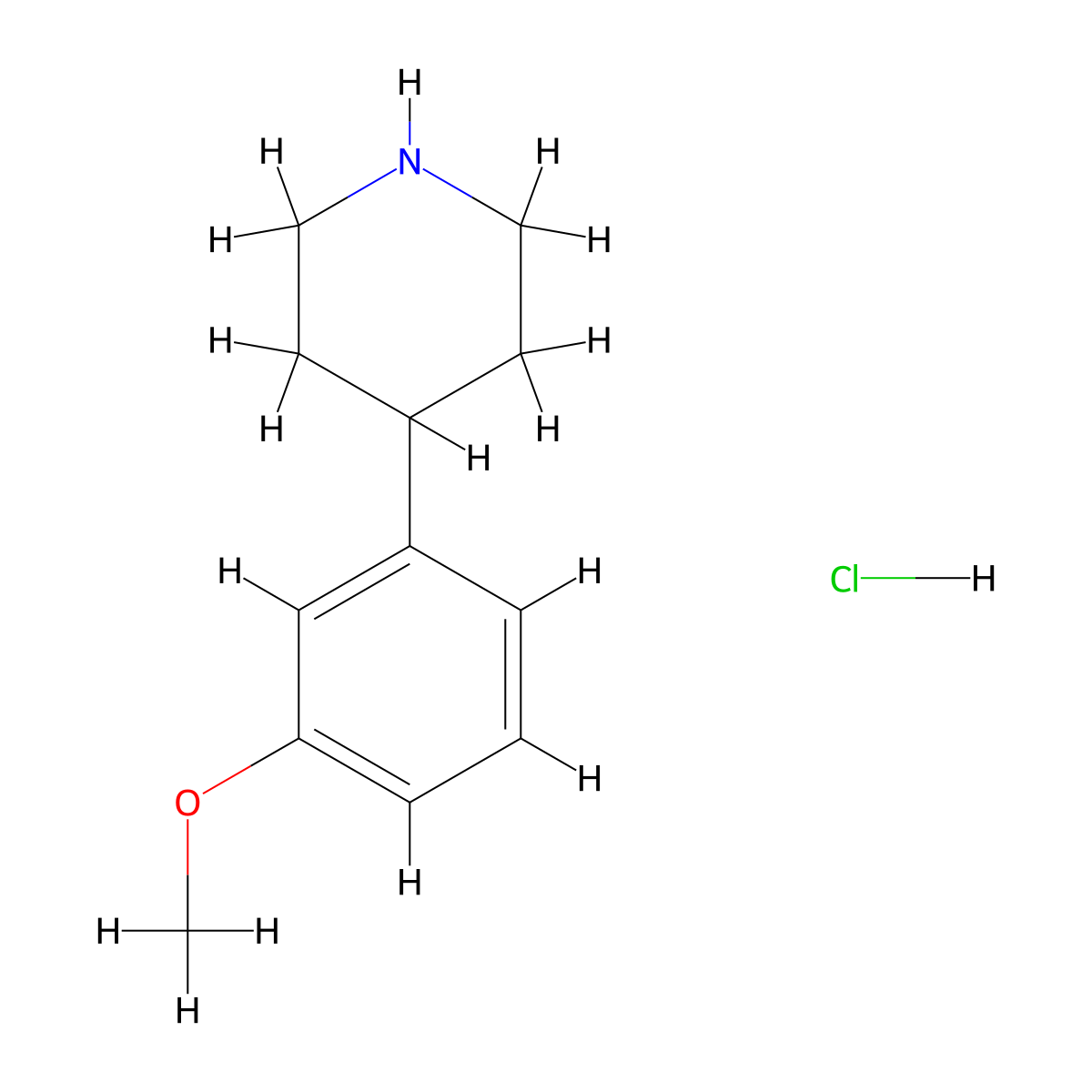 4-(3-Methoxyphenyl)piperidine hydrochloride molecular structure, CAS 325808-20-6