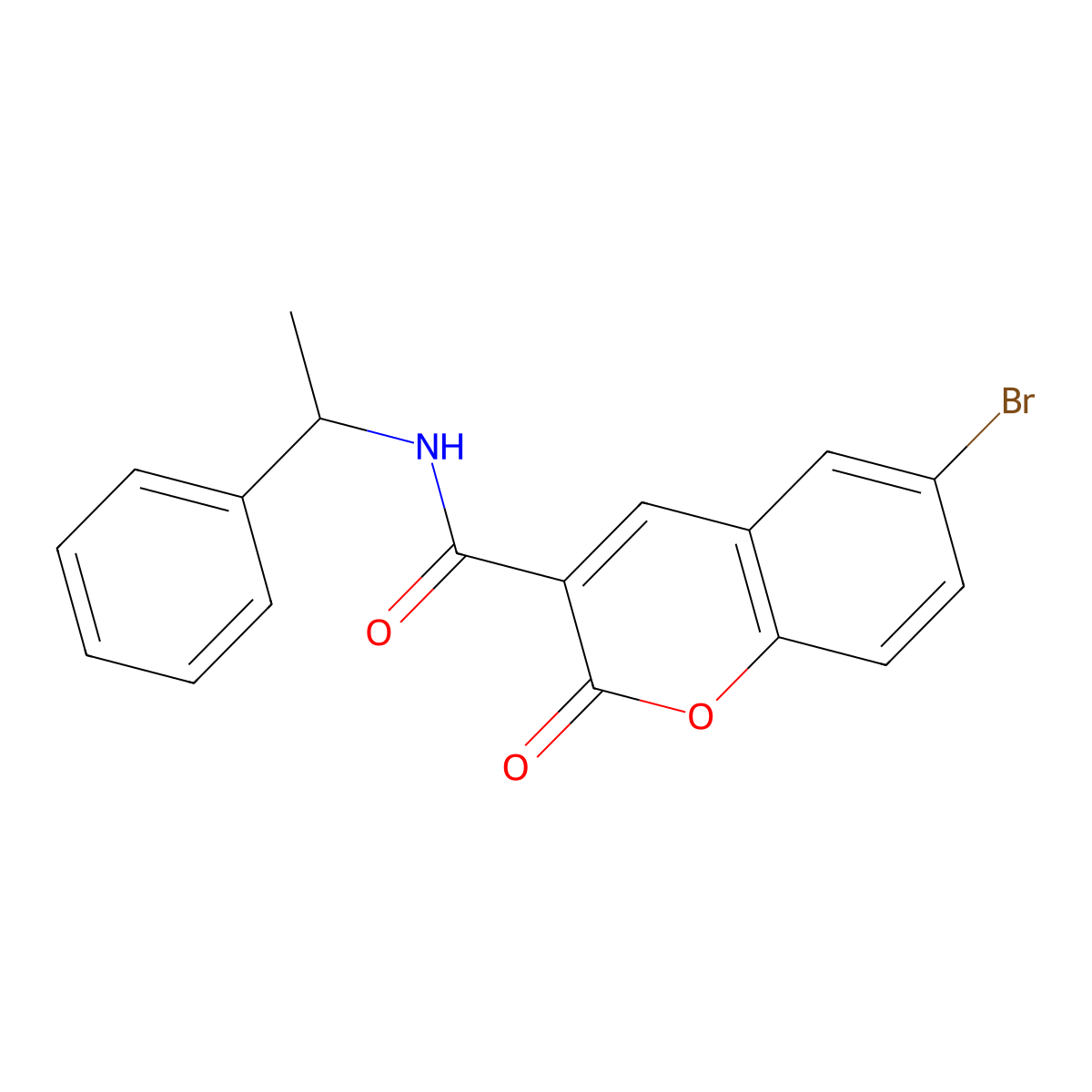 6-bromo-2-oxo-N-(1-phenylethyl)-2H-chromene-3-carboxamide molecular structure, CAS 325808-75-1