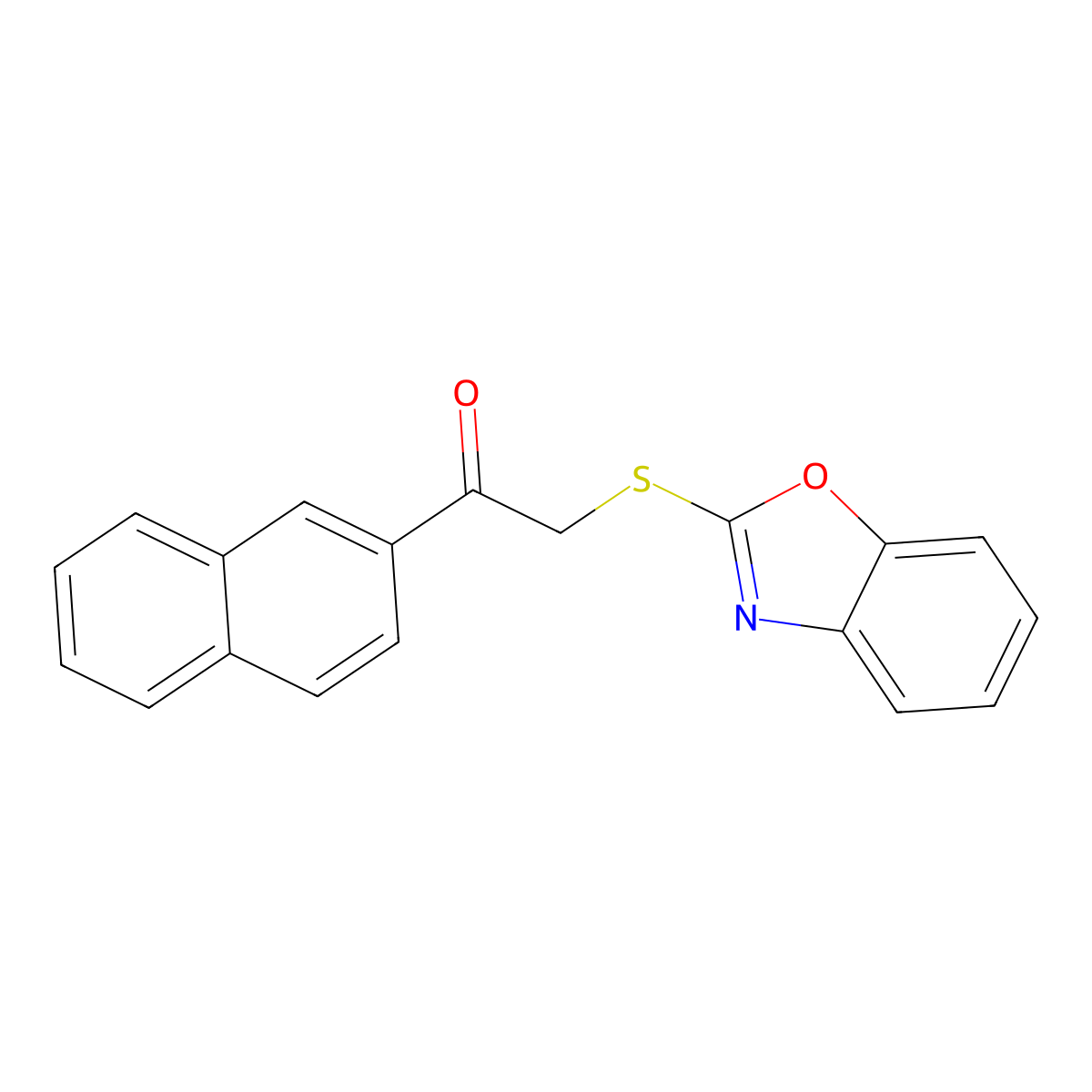2-[(Benzoxazole-2-ylthio)acetyl]naphthalene molecular structure, CAS 325809-11-8