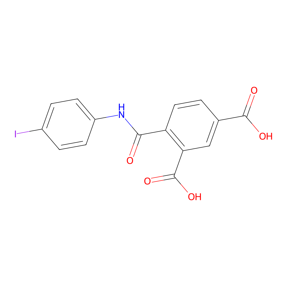 4-[(4-Iodoanilino)carbonyl]isophthalic acid molecular structure, CAS 325809-60-7