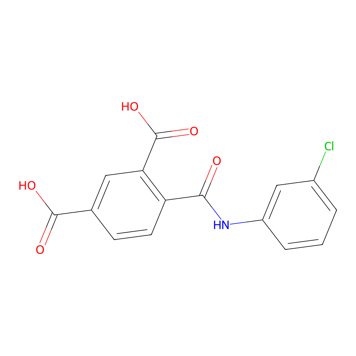 4-[(3-chlorophenyl)carbamoyl]benzene-1,3-dicarboxylic Acid molecular structure, CAS 325809-62-9
