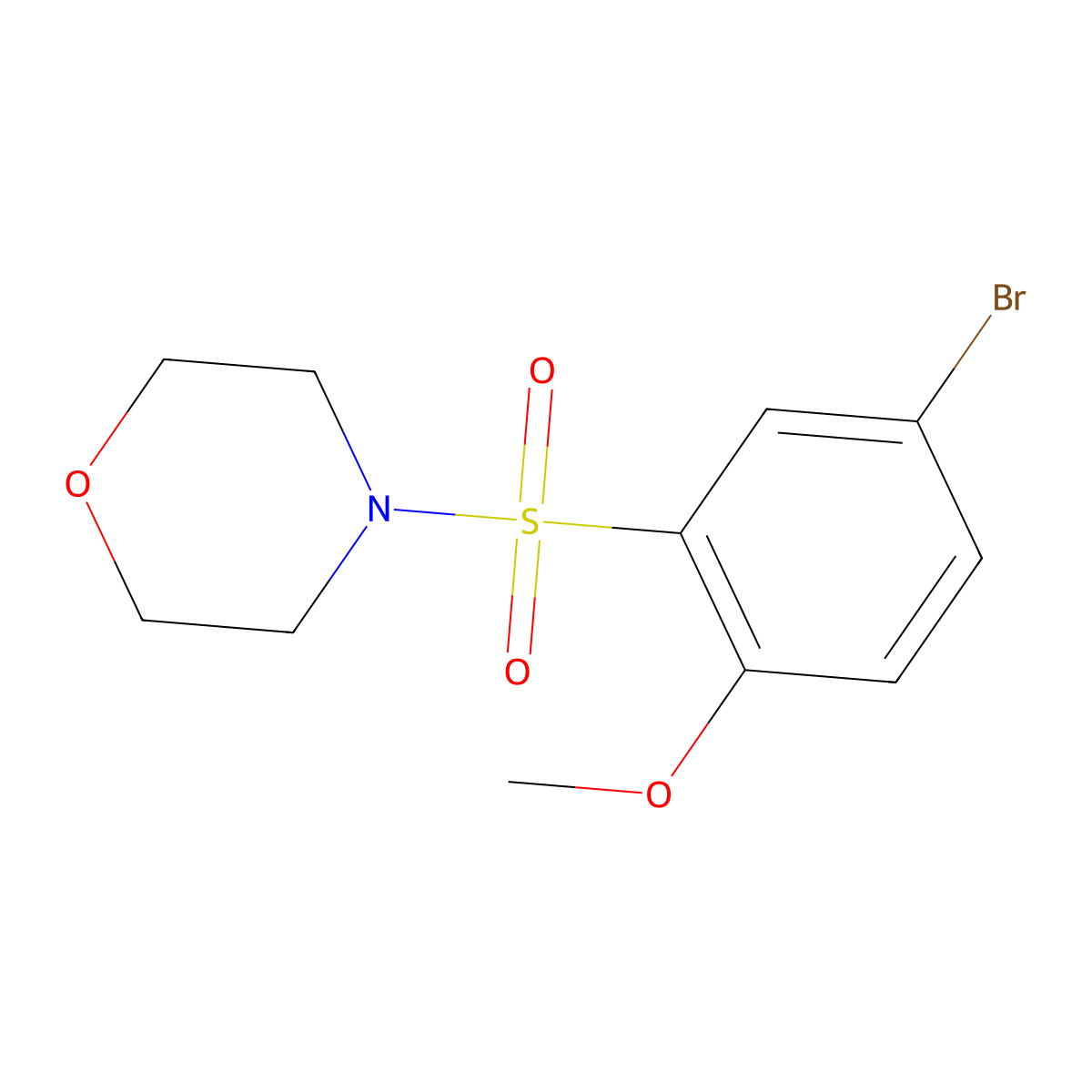 4-((5-Bromo-2-methoxyphenyl)sulfonyl)morpholine molecular structure, CAS 325809-68-5