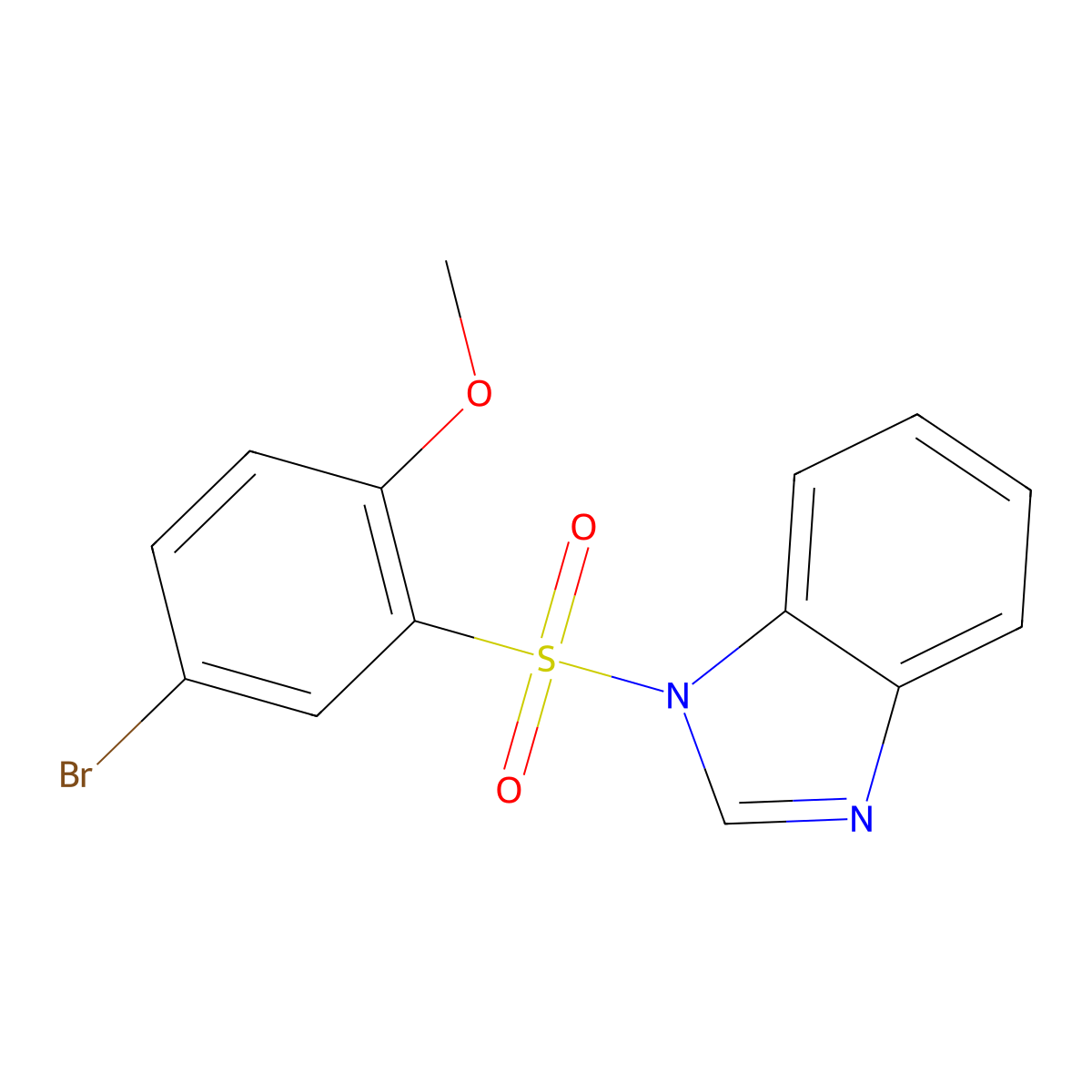 1-(5-Bromo-2-methoxyphenyl)sulfonylbenzimidazole molecular structure, CAS 325809-70-9