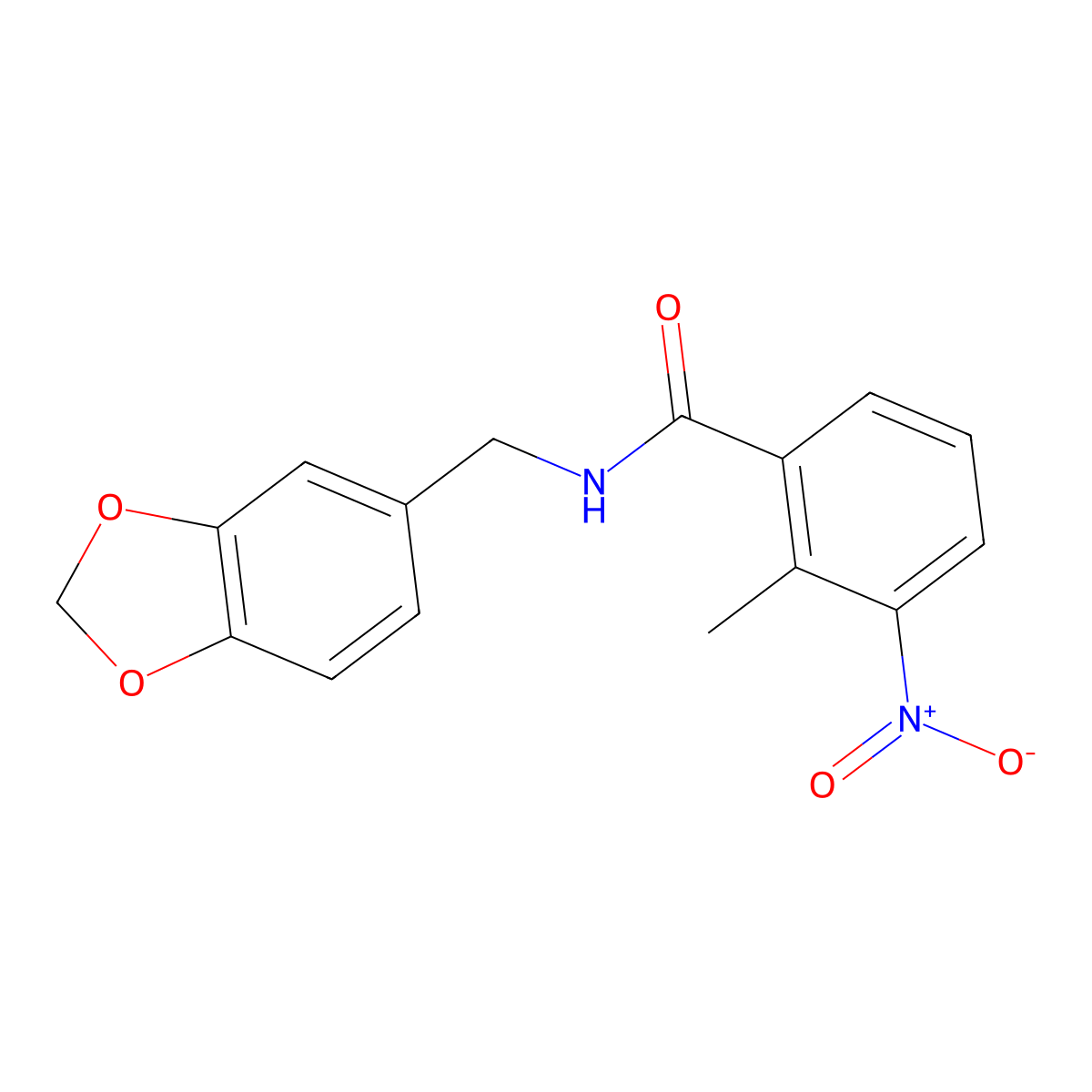 N-(1,3-benzodioxol-5-ylmethyl)-2-methyl-3-nitrobenzamide molecular structure, CAS 325809-76-5