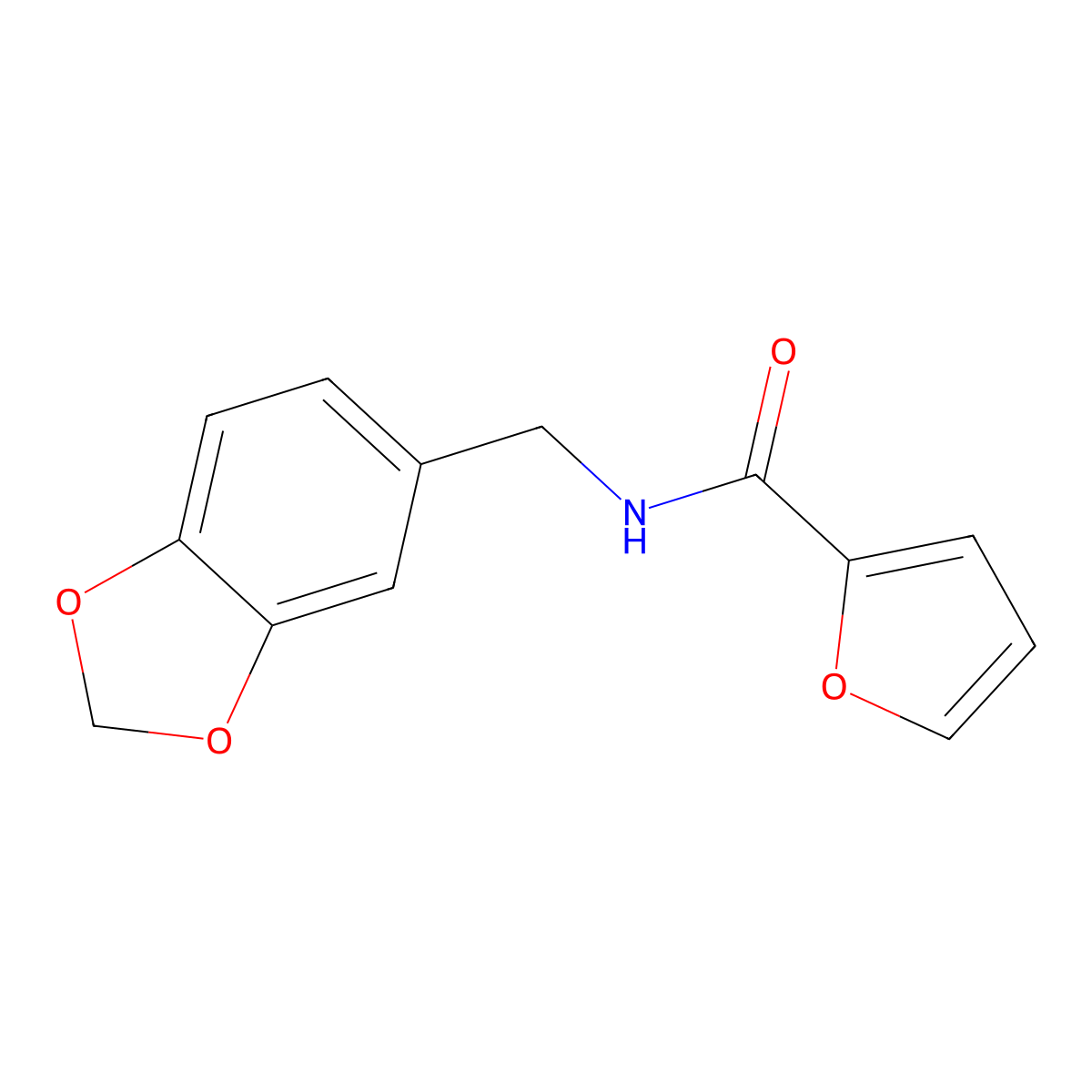 N-(1,3-benzodioxol-5-ylmethyl)-2-furamide molecular structure, CAS 325809-77-6