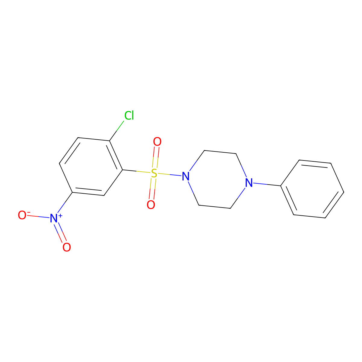 1-(2-Chloro-5-nitrophenyl)sulfonyl-4-phenylpiperazine molecular structure, CAS 325809-81-2