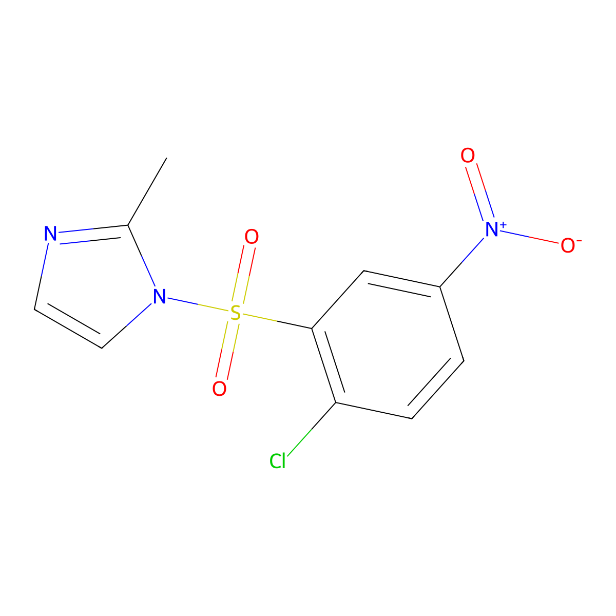 1-(2-Chloro-5-nitro-benzenesulfonyl)-2-methyl-1H-imidazole molecular structure, CAS 325809-85-6