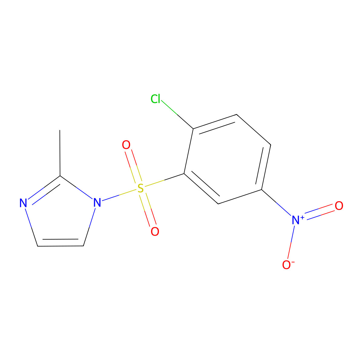 1-(2-Chloro-5-nitro-benzenesulfonyl)-2-methyl-1H-imidazole molecular structure, CAS 325809-85-6