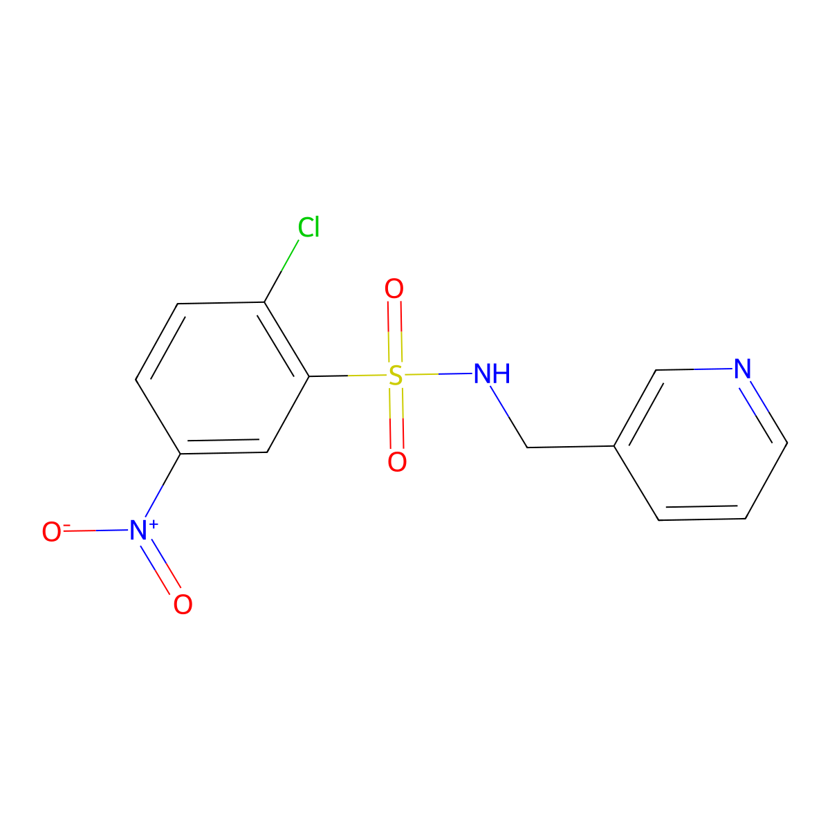 2-chloro-5-nitro-N-(pyridin-3-ylmethyl)benzenesulfonamide molecular structure, CAS 325809-99-2