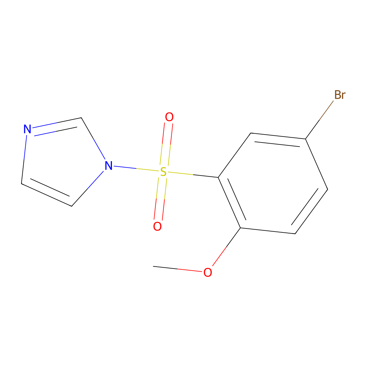 1-(5-Bromo-2-methoxyphenyl)sulfonylimidazole molecular structure, CAS 325810-01-3