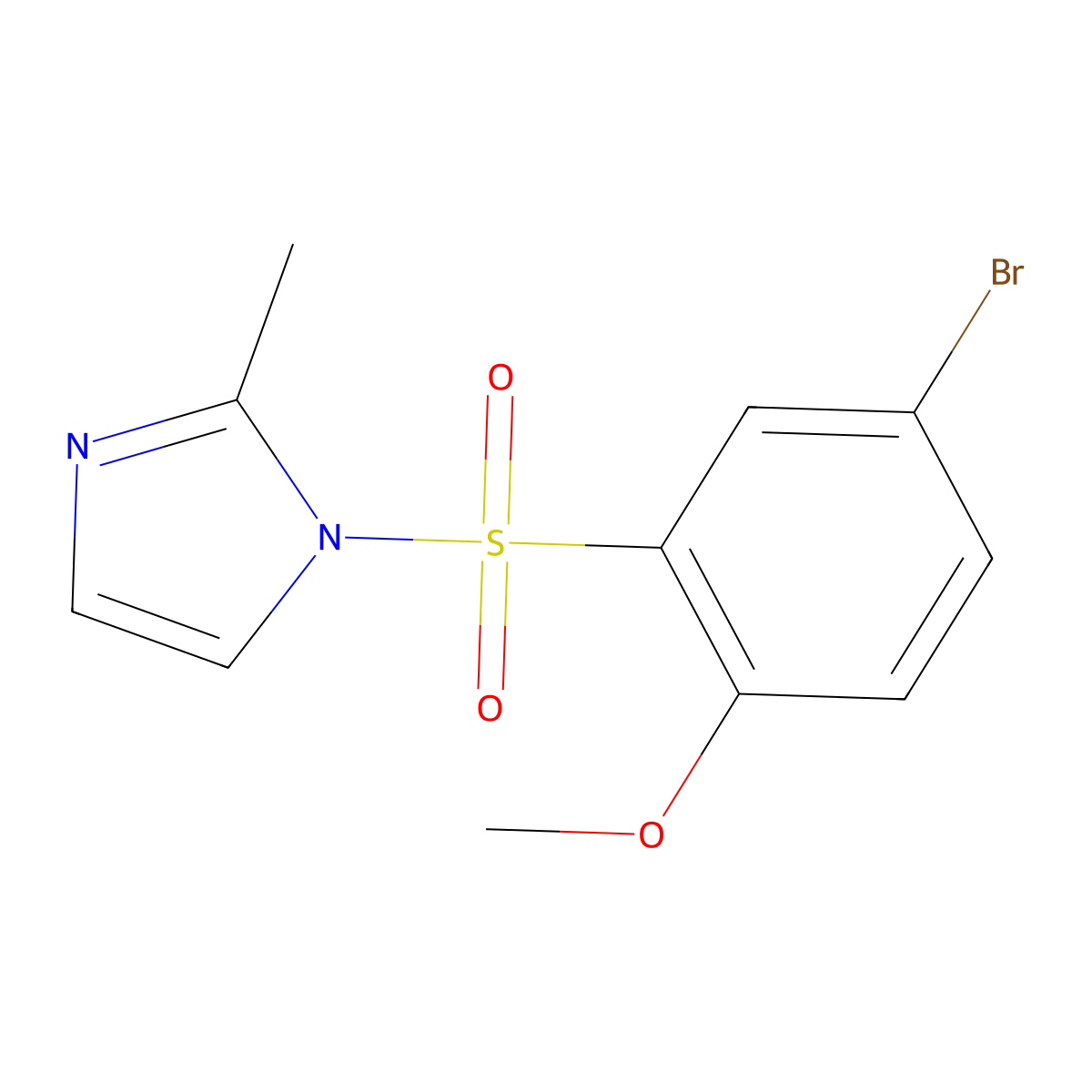 1-[(5-bromo-2-methoxyphenyl)sulfonyl]-2-methyl-1H-imidazole molecular structure, CAS 325810-02-4