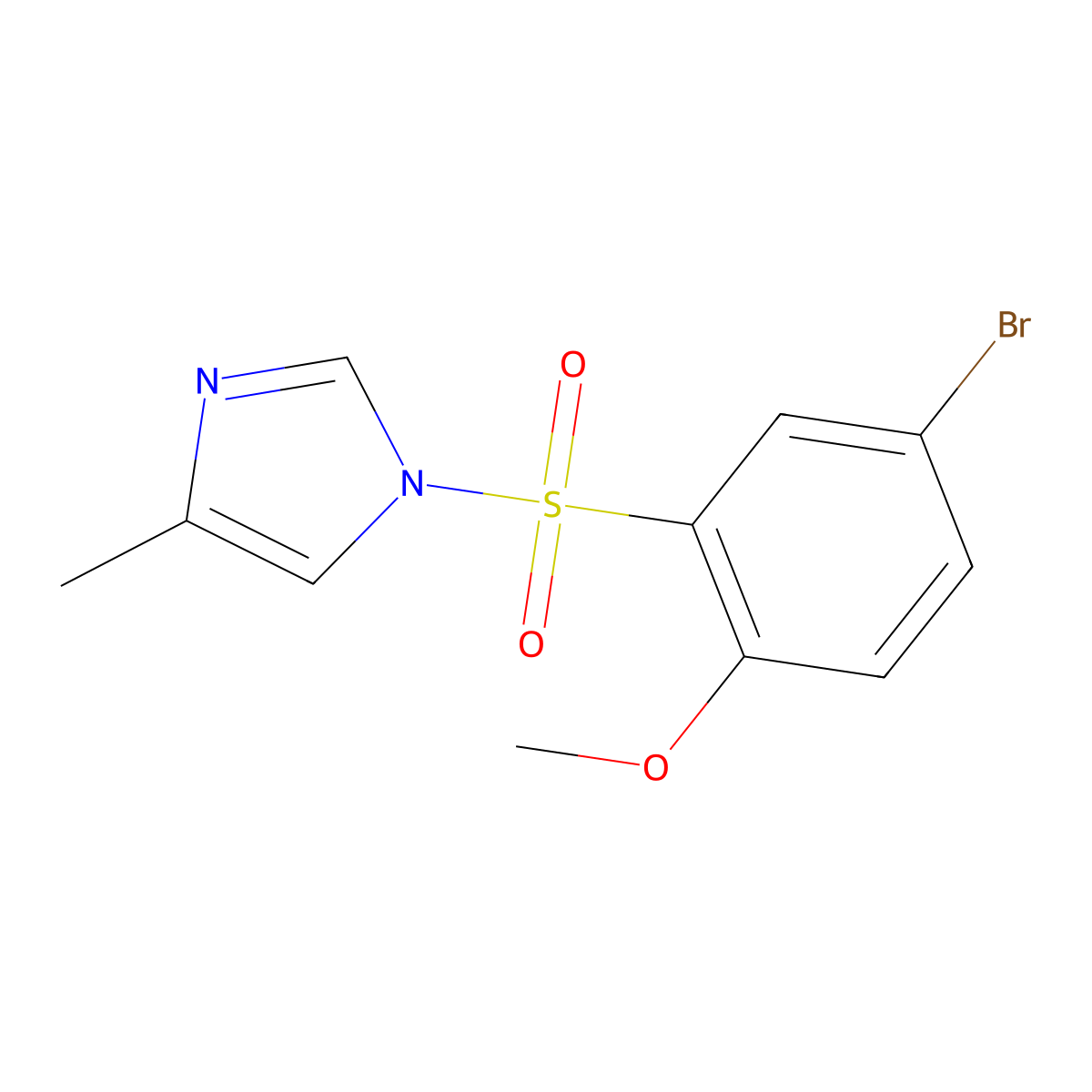 1-(5-bromo-2-methoxybenzenesulfonyl)-4-methyl-1H-imidazole molecular structure, CAS 325810-03-5