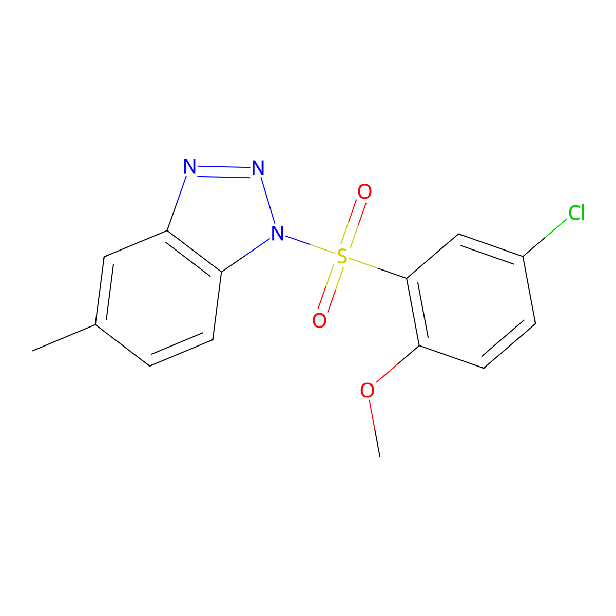1-(5-chloro-2-methoxybenzenesulfonyl)-5-methyl-1H-1,2,3-benzotriazole molecular structure, CAS 325810-06-8
