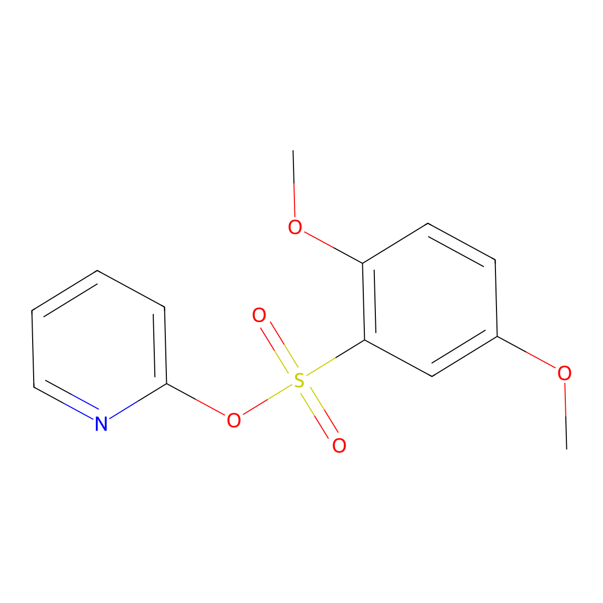Pyridin-2-yl 2,5-dimethoxybenzenesulfonate molecular structure, CAS 325810-16-0