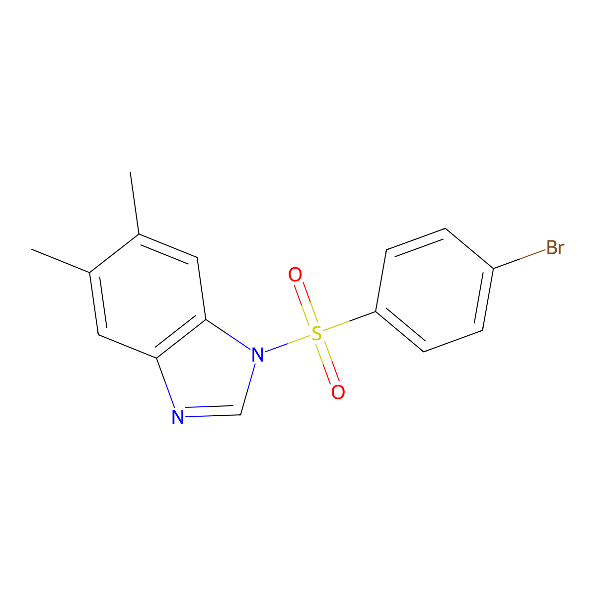 1-((4-bromophenyl)sulfonyl)-5,6-dimethyl-1H-benzo[d]imidazole molecular structure, CAS 325810-37-5