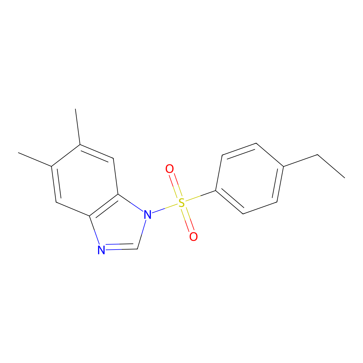 1-[(4-ethylphenyl)sulfonyl]-5,6-dimethyl-1H-benzimidazole molecular structure, CAS 325810-38-6