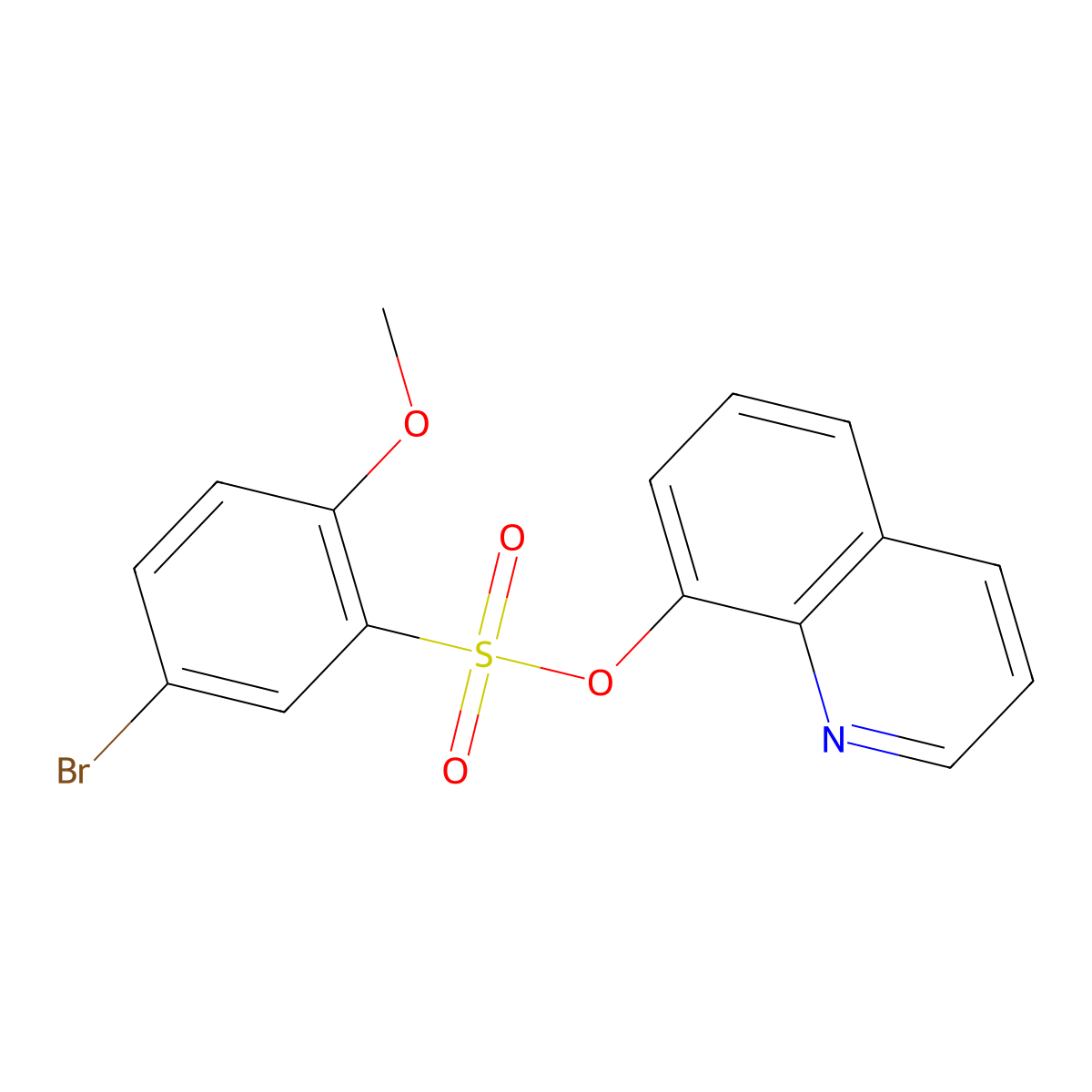 Quinolin-8-yl 5-bromo-2-methoxybenzenesulfonate molecular structure, CAS 325810-48-8