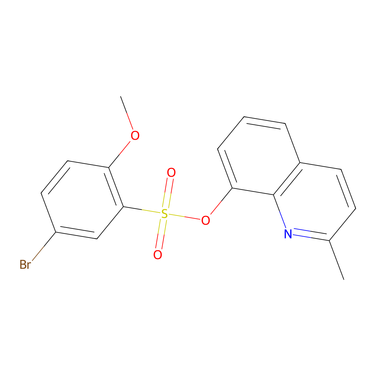 2-Methyl-8-quinolyl 5-bromo-2-methoxybenzenesulfonate molecular structure, CAS 325810-49-9