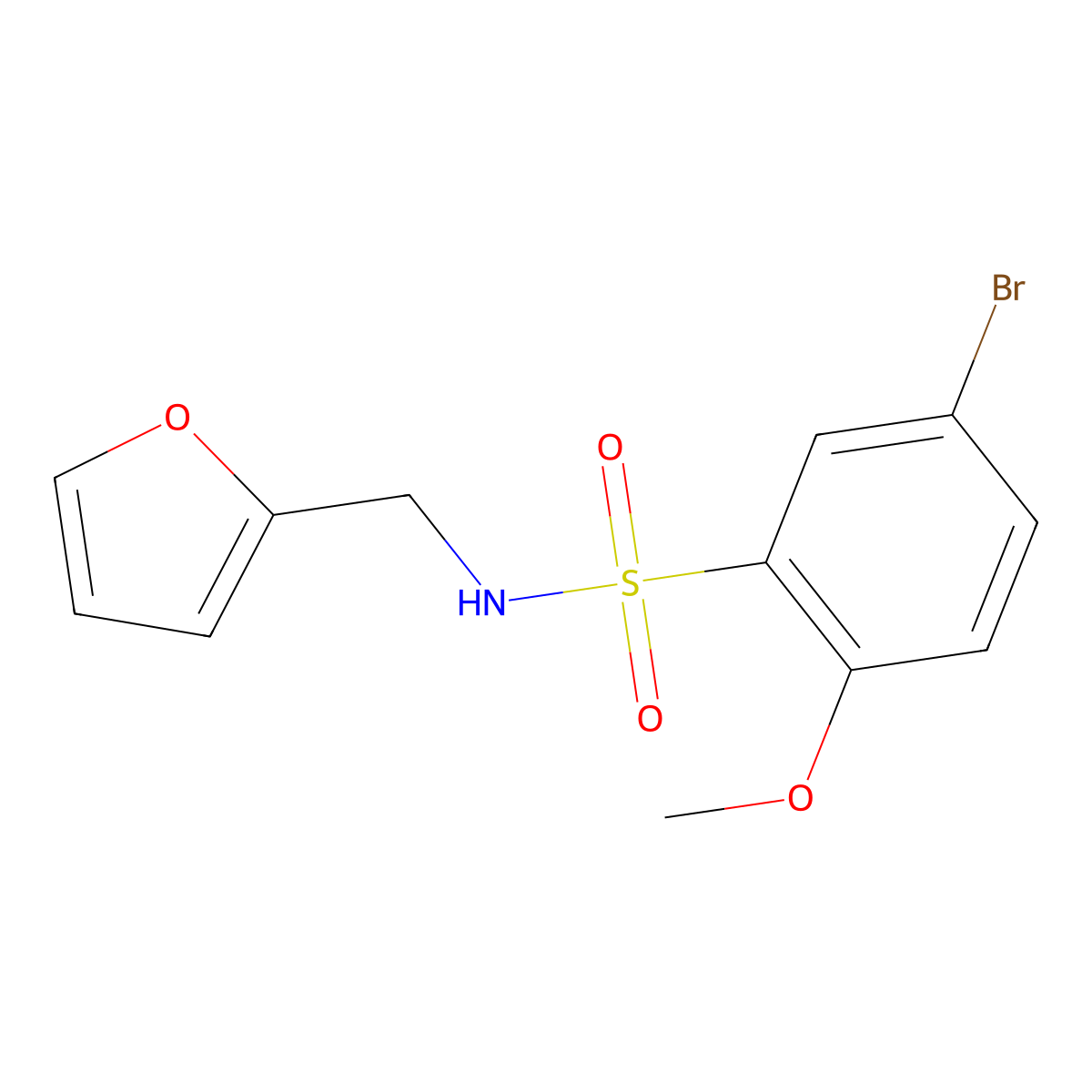 [(5-Bromo-2-methoxyphenyl)sulfonyl](2-furylmethyl)amine molecular structure, CAS 325810-50-2