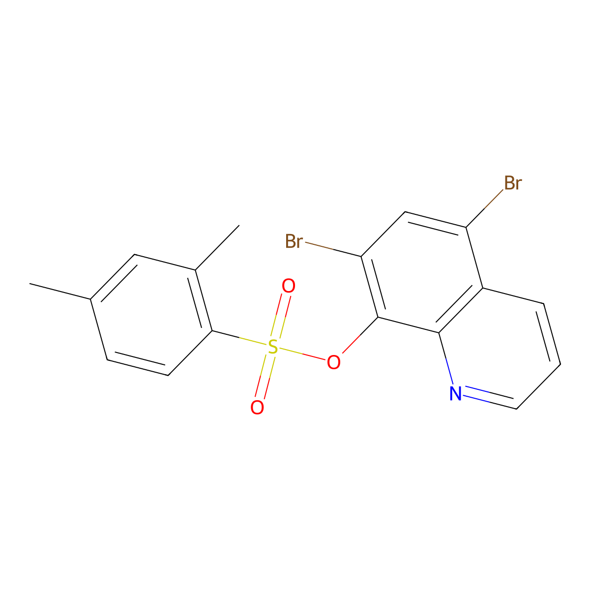 5,7-Dibromo-8-quinolinyl 2,4-dimethylbenzenesulfonate molecular structure, CAS 325810-58-0