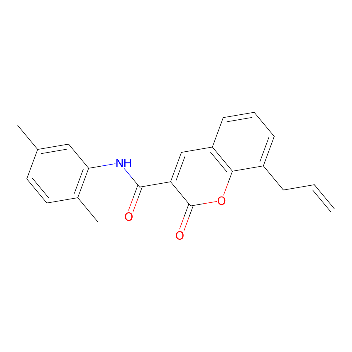 8-allyl-N-(2,5-dimethylphenyl)-2-oxo-2H-chromene-3-carboxamide molecular structure, CAS 325810-65-9
