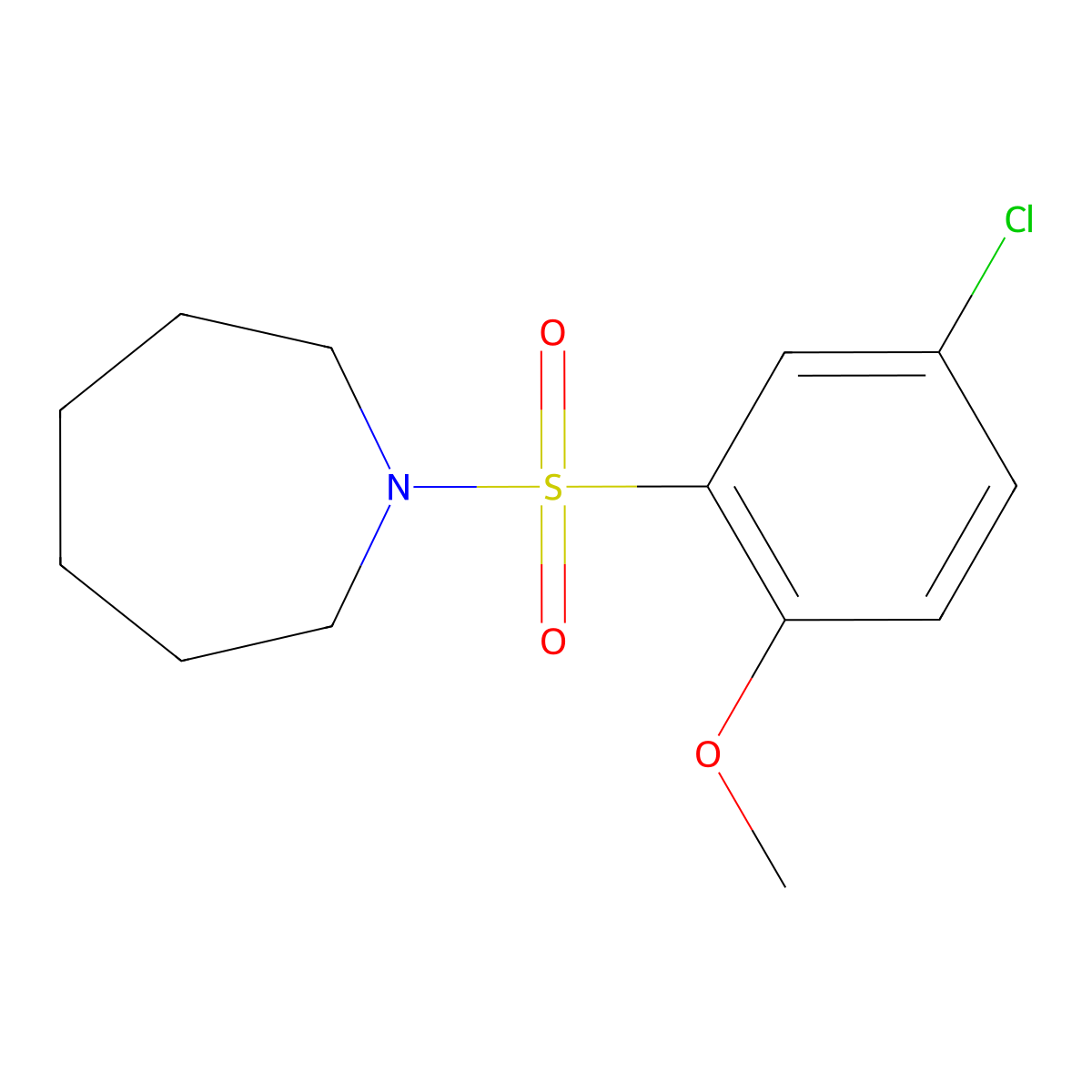 1-(5-Chloro-2-methoxyphenyl)sulfonylazepane molecular structure, CAS 325810-81-9
