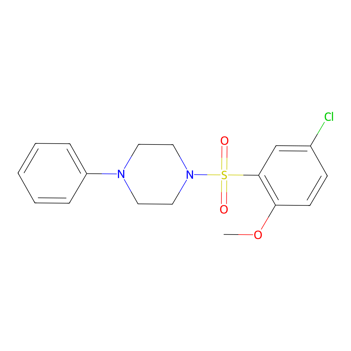 1-(5-Chloro-2-methoxybenzenesulfonyl)-4-phenylpiperazine molecular structure, CAS 325810-83-1
