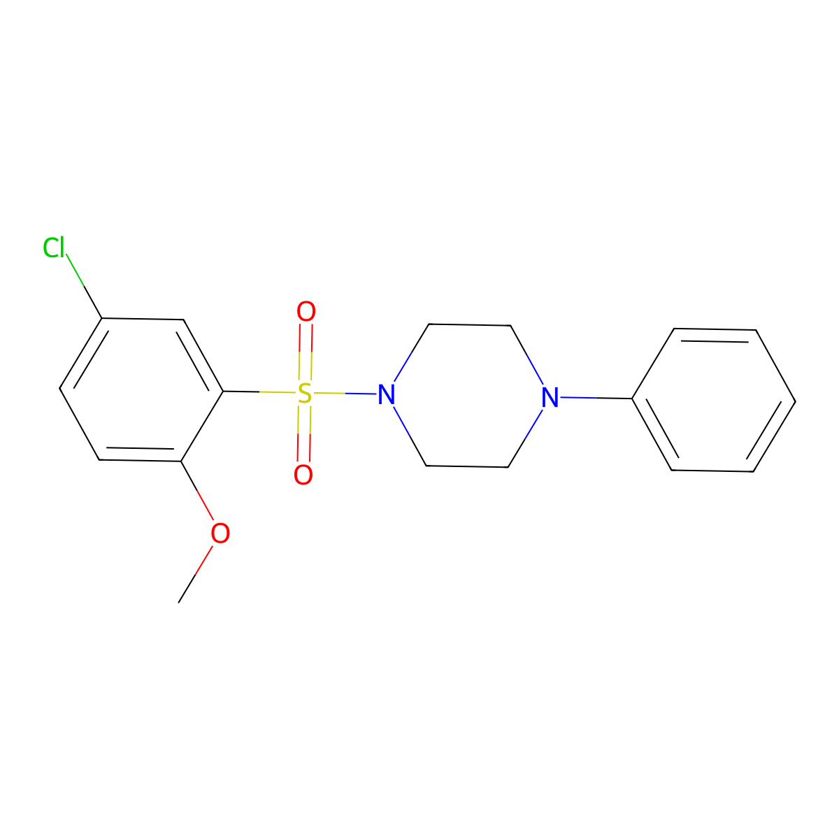 1-(5-Chloro-2-methoxybenzenesulfonyl)-4-phenylpiperazine molecular structure, CAS 325810-83-1