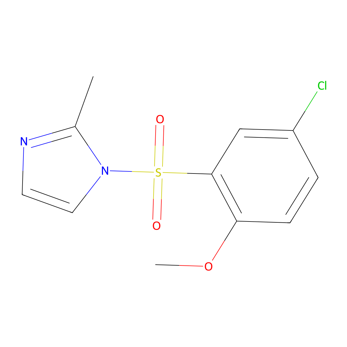 1-(5-Chloro-2-methoxyphenyl)sulfonyl-2-methylimidazole molecular structure, CAS 325810-86-4