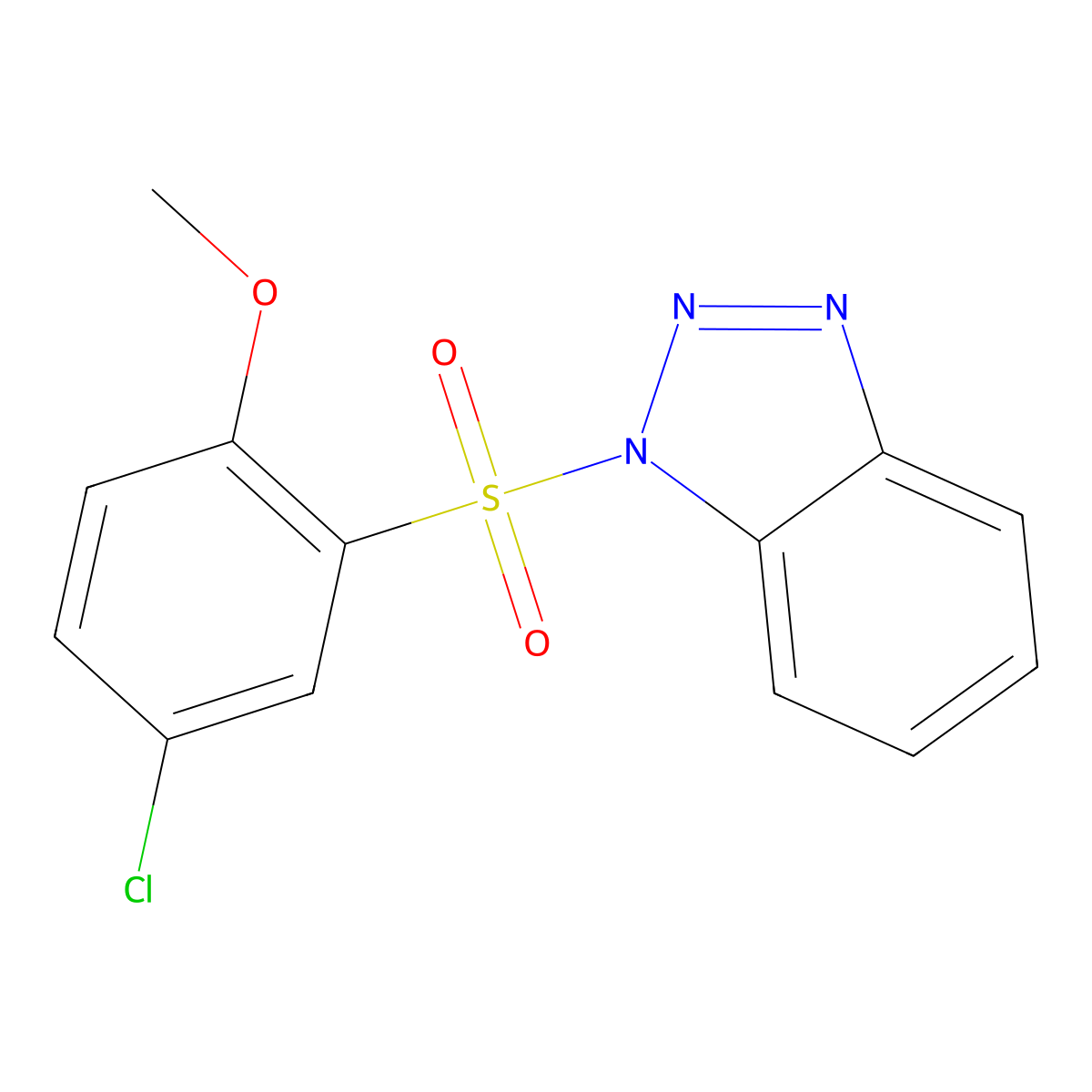 1-(5-Chloro-2-methoxyphenyl)sulfonylbenzotriazole molecular structure, CAS 325810-87-5