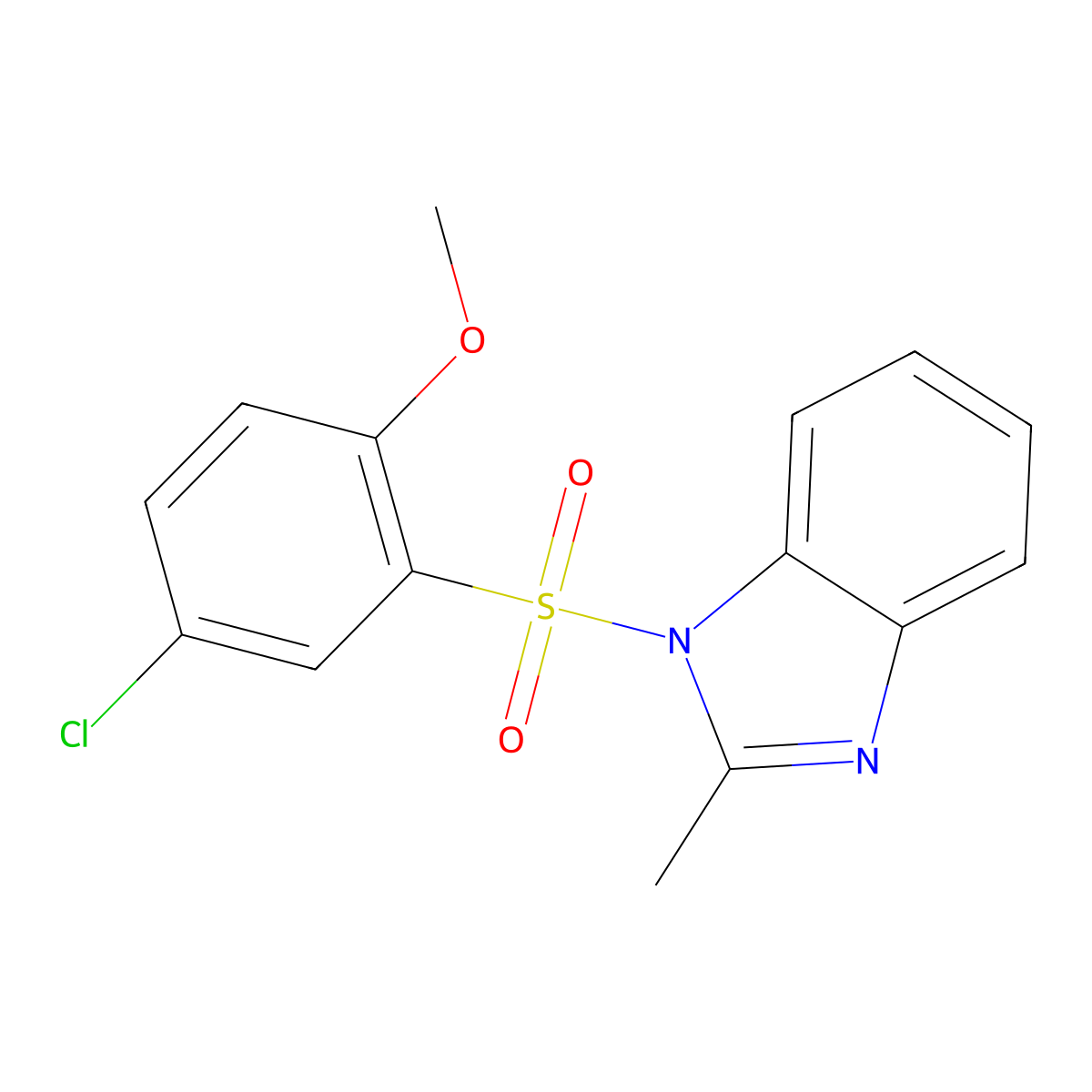 1-((5-chloro-2-methoxyphenyl)sulfonyl)-2-methyl-1H-benzo[d]imidazole molecular structure, CAS 325810-88-6
