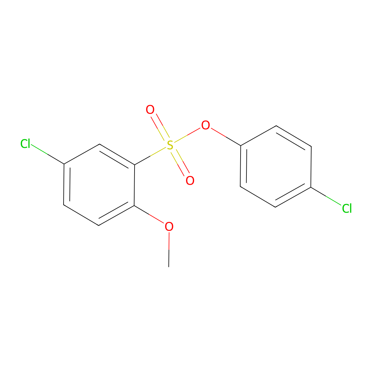 4-Chlorophenyl 5-chloro-2-methoxybenzenesulfonate molecular structure, CAS 325810-95-5