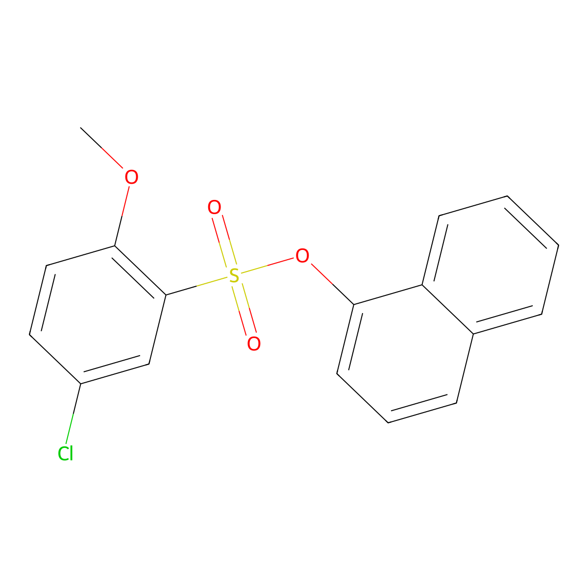 Naphthalen-1-yl 5-chloro-2-methoxybenzenesulfonate molecular structure, CAS 325810-96-6