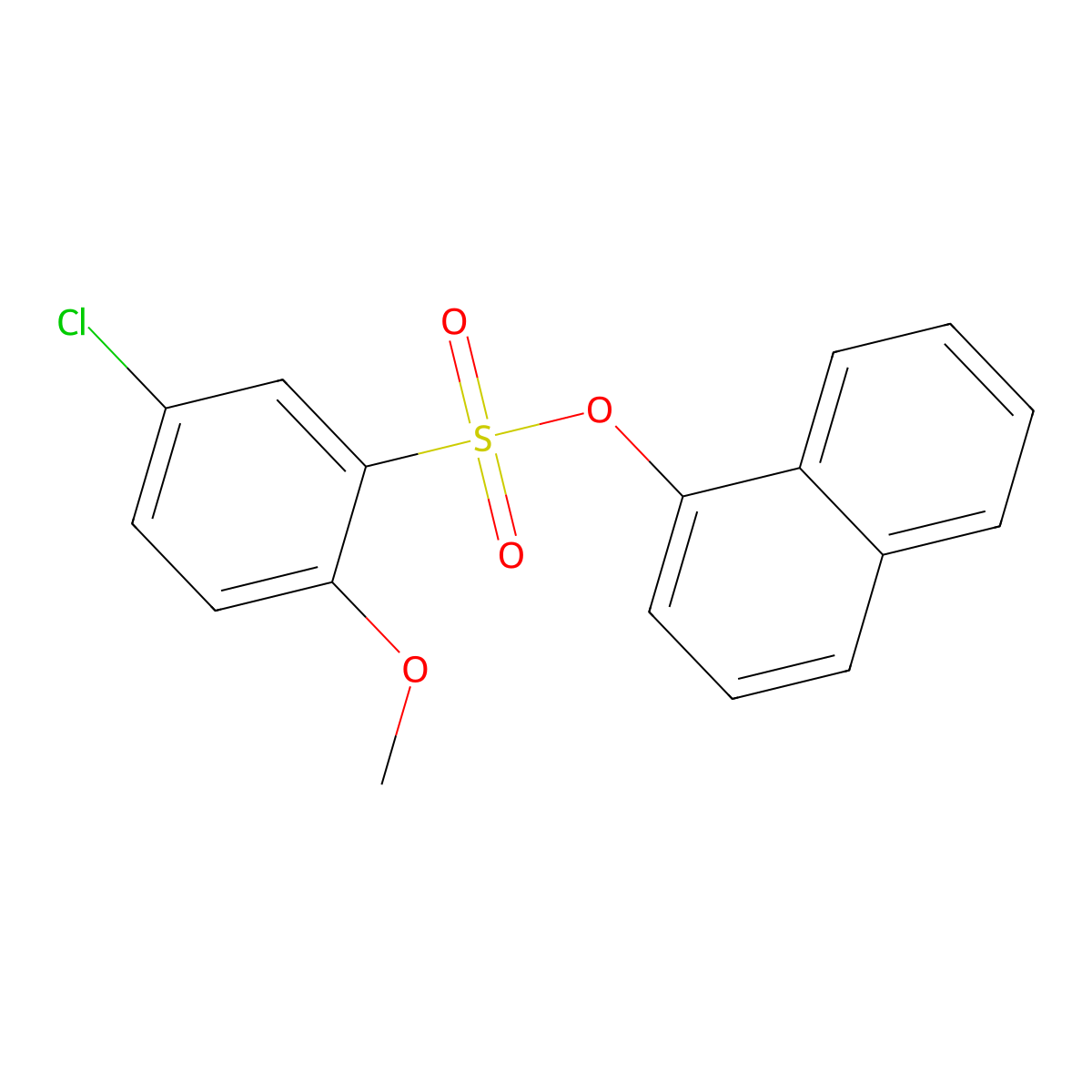Naphthalen-1-yl 5-chloro-2-methoxybenzenesulfonate molecular structure, CAS 325810-96-6