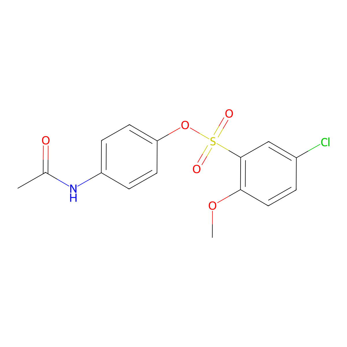4-(Acetylamino)phenyl 5-chloro-2-methoxybenzenesulfonate molecular structure, CAS 325810-99-9